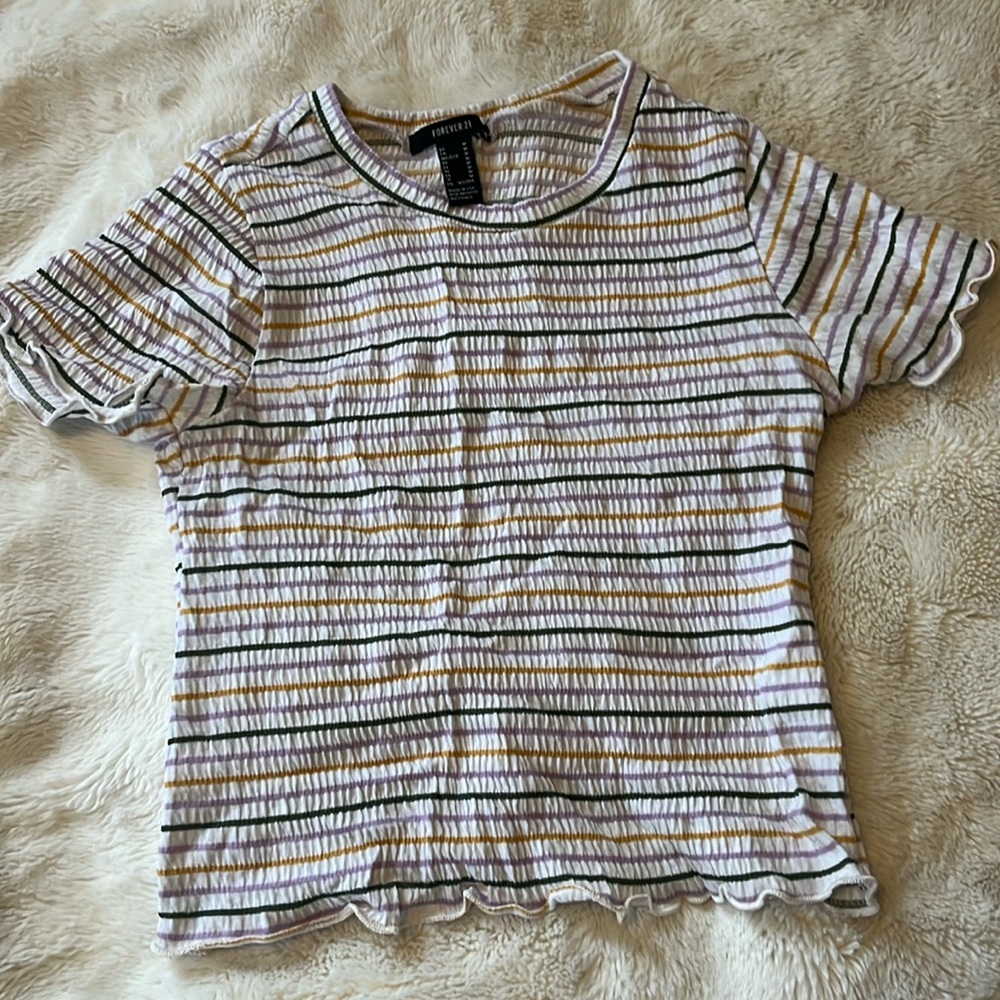 Forever 21 Striped Cropped Tee